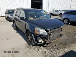 2005 Honda Pilot EX-L with VIN 2HKYF18545H554157, listed as a Copart auction lot 49722105 with 0 mi miles and Salvage Title. Bid and sale history available at carsss.com. Image 4.