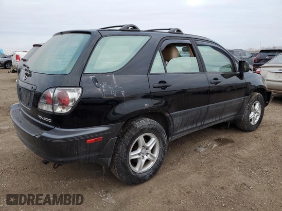 2001 Lexus RX 300 with VIN JTJHF10U610203659, listed as a Copart auction lot 41648775 with 194,629 mi miles and Salvage Title. Bid and sale history available at carsss.com. Image 3.