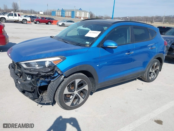 2016 Hyundai Tucson Eco with VIN KM8J3CA25GU033510, listed as a IAAI auction lot 41710517 with 103,474 mi miles. Bid and sale history available at carsss.com. Image 18.