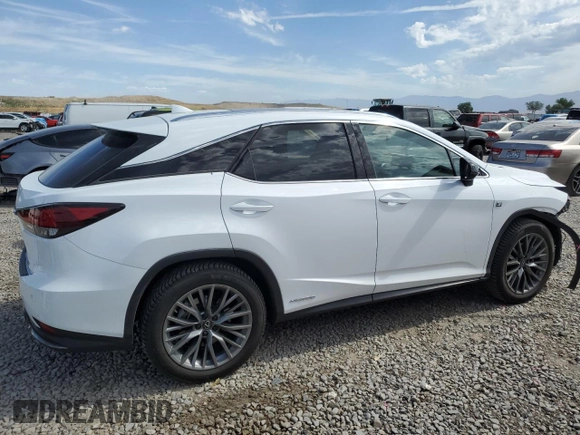 2020 Lexus RX 450h F Sport Performance with VIN 2T2YGMDA1LC043924, listed as a Copart auction lot 58921455 with 36,032 mi miles and Salvage title. Bid and sale history available at DreamBid. Image 3.