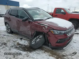 2022 Jeep Compass (RED) Edition with VIN 3C4NJDCB9NT129923, listed as a Copart auction lot 41813445 with 8,340 mi miles and Salvage title. Bid and sale history available at DreamBid. Image 4.