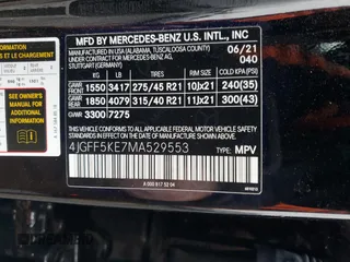2021 Mercedes-Benz GLS 450 with VIN 4JGFF5KE7MA529553, listed as a Copart auction lot 39989374 with 34,459 mi miles and . Bid and sale history available at DreamBid. Image 14.