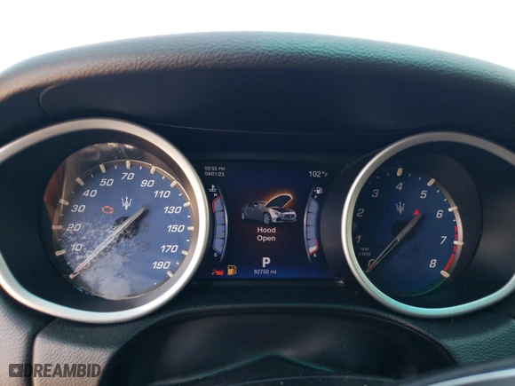 2015 Maserati Ghibli S Q4 with VIN ZAM57RTA7F1156917, listed as a Copart auction lot 66645593 with 92,750 mi miles. Bid and sale history available at carsss.com. Image 9.
