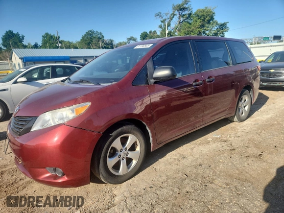 2015 Toyota Sienna L with VIN 5TDZK3DC6FS609767, listed as a Copart auction lot 61188585 with 136,286 mi miles and Salvage title. Bid and sale history available at DreamBid. Image 1.