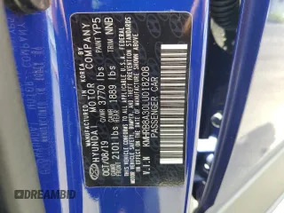 2020 Hyundai Venue SE z VIN KMHRB8A30LU018208, wystawiony jako Copart lot #54599955 z przebiegiem 50 704 mil mil oraz Szkoda całkowita • Salvage title. Historia ofert i sprzedaży dostępna na DreamBid. Obrazek 13.