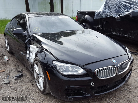 2015 BMW 6 Series 650i with VIN WBA6B2C57FGB99166, listed as a Copart auction lot 39443480 with 41,812 mi miles and Non Repairable. Bid and sale history available at carsss.com. Image 1.