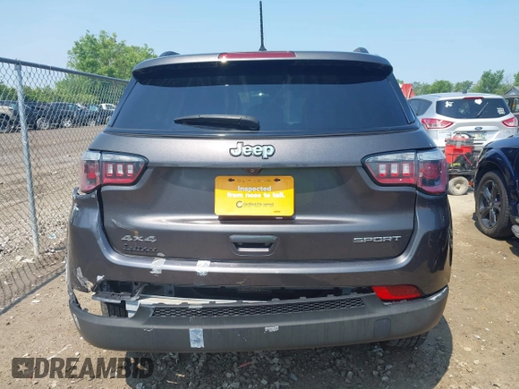 2018 Jeep Compass Sport with VIN 3C4NJDAB7JT235218, listed as a IAAI auction lot 42473771 with 106,302 mi miles and . Bid and sale history available at DreamBid. Image 16.