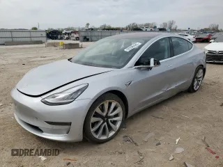 2018 Tesla Model 3 Long Range Battery with VIN 5YJ3E1EB5JF087606, listed as a Copart auction lot 52298485 with 73,242 mi miles and Salvage Title. Bid and sale history available at DreamBid. Image 1.