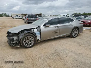 2018 Lexus LS 500 with VIN JTHB51FF8J5002559, listed as a Copart auction lot 50951475 with 143,584 mi miles and Salvage title. Bid and sale history available at DreamBid. Image 1.