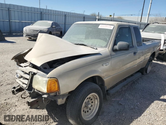 2002 Ford Ranger XLT Appearance with VIN 1FTYR44E62PB50128, listed as a Copart auction lot 43339175 with 210,389 mi miles and Non Repairable. Bid and sale history available at carsss.com. Image 1.