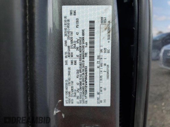 2023 Ford F-150 Lightning Pro z VIN 1FT6W1EV4PWG42053, wystawiony jako Copart lot #50003045 z przebiegiem 29 320 mil mil oraz Szkody całkowita. Historia ofert i sprzedaży dostępna na DreamBid. Obrazek 12.