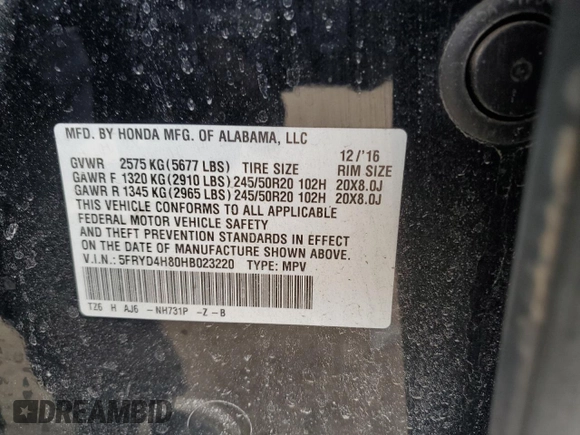 2017 Acura MDX w/Advance Pkg with VIN 5FRYD4H80HB023220, listed as a Copart auction lot 47812525 with 143,169 mi miles and Salvage Title. Bid and sale history available at carsss.com. Image 13.