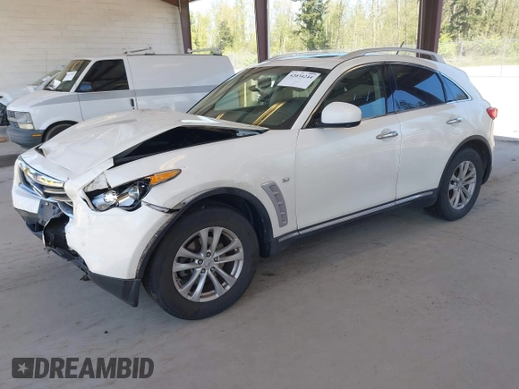 2015 Infiniti QX70 with VIN JN8CS1MU3FM381990, listed as a IAAI auction lot 42034244 with Not Provided miles and . Bid and sale history available at DreamBid. Image 2.