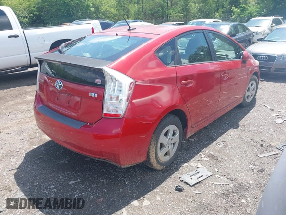 2011 Toyota Prius I with VIN JTDKN3DU2B1443658, listed as a IAAI auction lot 42141442 with 169,456 mi miles. Bid and sale history available at carsss.com. Image 4.