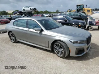 2021 BMW 7 Series 750i xDrive with VIN WBA7U2C07MCE92993, listed as a Copart auction lot 47550495 with 34,985 mi miles and Non repairable. Bid and sale history available at DreamBid. Image 4.