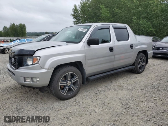 2014 Honda Ridgeline Sport with VIN 5FPYK1F7XEB011983, listed as a Copart auction lot 64146835 with 121,345 mi miles and Salvage title. Bid and sale history available at DreamBid. Image 1.