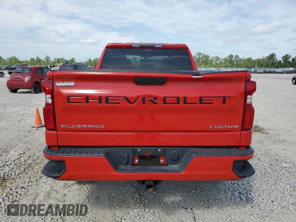 2021 Chevrolet Silverado 1500 Custom with VIN 1GCRWBEK2MZ296829, listed as a Copart auction lot 52145575 with 96,109 mi miles and Salvage Title. Bid and sale history available at DreamBid. Image 6.