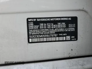 2024 BMW X7 xDrive40i with VIN 5UX23EM05R9U79787, listed as a Copart auction lot 46643245 with 19,793 mi miles and Salvage Title. Bid and sale history available at carsss.com. Image 14.
