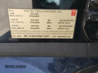 2016 Tesla Model S 90D with VIN 5YJSA1E20GF123251, listed as a Copart auction lot 52791625 with 97,393 mi miles and Salvage Title. Bid and sale history available at DreamBid. Image 12.