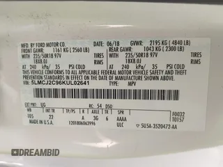 2019 Lincoln MKC Select with VIN 5LMCJ2C96KUL02641, listed as a IAAI auction lot 42303586 with 101,529 mi miles and . Bid and sale history available at DreamBid. Image 9.
