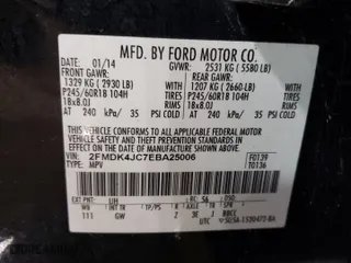 2014 Ford Edge SEL with VIN 2FMDK4JC7EBA25006, listed as a Copart auction lot 47477645 with 167,592 mi miles and Salvage Title. Bid and sale history available at carsss.com. Image 13.