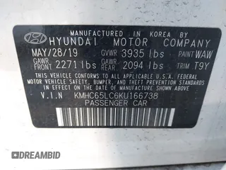 2019 Hyundai Ioniq Blue z VIN KMHC65LC6KU166738, wystawiony jako IAAI lot #38185797 z przebiegiem 110 215 mil mil oraz . Historia ofert i sprzedaży dostępna na DreamBid. Obrazek 9.