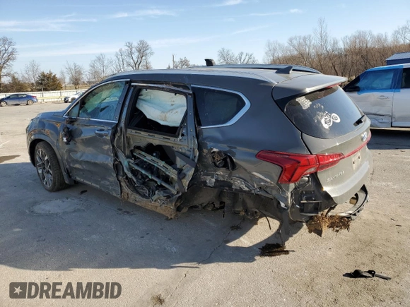 2021 Hyundai Santa Fe Calligraphy z VIN 5NMS5DAL8MH368524, wystawiony jako Copart lot #46865765 z przebiegiem 39 027 mil mil oraz Szkoda całkowita • Salvage title. Historia ofert i sprzedaży dostępna na DreamBid. Obrazek 2.