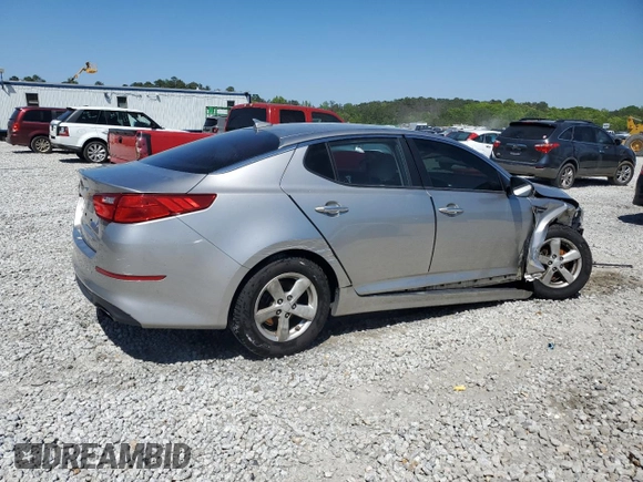 2014 Kia Optima LX with VIN KNAGM4A70E5454889, listed as a Copart auction lot 53549595 with 128,780 mi miles and Salvage title. Bid and sale history available at DreamBid. Image 3.