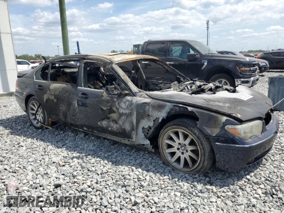 2004 BMW 7 Series 745Li with VIN WBAGN63494DS49538, listed as a Copart auction lot 55142955 with Not provided miles and Non repairable. Bid and sale history available at DreamBid. Image 4.