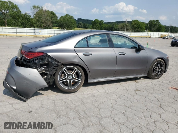 2021 Mercedes-Benz CLA 250 with VIN W1K5J4HB8MN226060, listed as a Copart auction lot 60136875 with 33,676 mi miles and Salvage title. Bid and sale history available at DreamBid. Image 3.