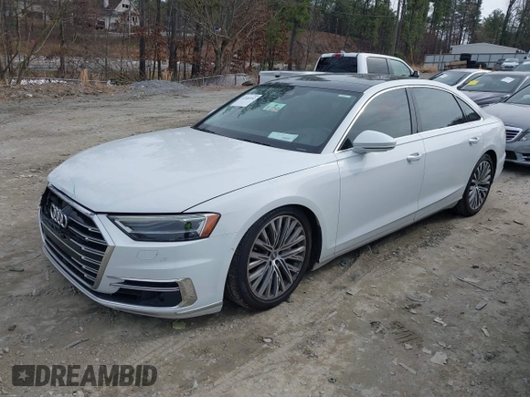 2019 Audi A8 L with VIN WAU8DAF83KN007358, listed as a IAAI auction lot 41540352 with 77,203 mi miles. Bid and sale history available at carsss.com. Image 14.