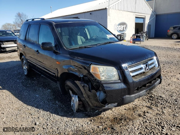 2006 Honda Pilot EX with VIN 2HKYF184X6H520393, listed as a Copart auction lot 48370305 with 168,306 mi miles and Salvage Title. Bid and sale history available at carsss.com. Image 4.