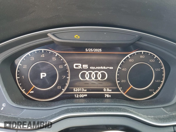 2018 Audi Q5 Premium with VIN WA1ANAFY4J2012175, listed as a Copart auction lot 59550155 with 52,013 mi miles and Salvage title. Bid and sale history available at DreamBid. Image 9.