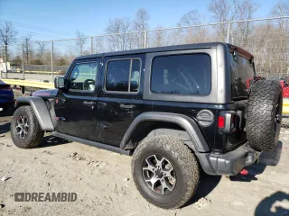 2021 Jeep Wrangler Unlimited Rubicon with VIN 1C4HJXFGXMW580776, listed as a Copart auction lot 46478105 with 56,120 mi miles and Salvage Title. Bid and sale history available at DreamBid. Image 2.
