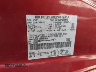 2002 Ford F-150 XL with VIN 1FTRX17W02KB40270, listed as a IAAI auction lot 42573017 with Not provided miles and . Bid and sale history available at DreamBid. Image 9.