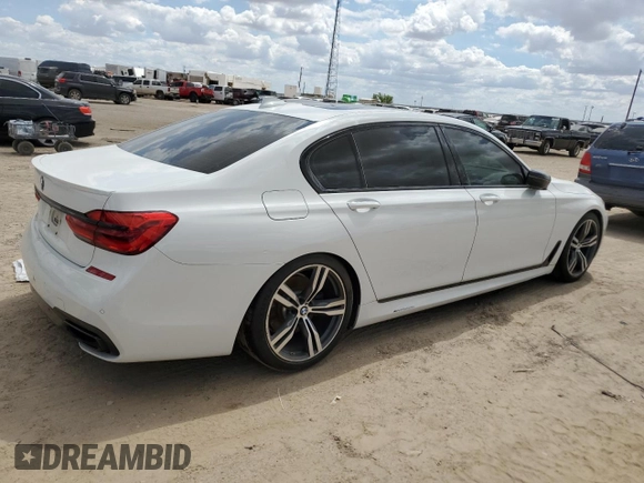 2018 BMW 7 Series 740i with VIN WBA7E2C51JG742075, listed as a Copart auction lot 65057923 with 0 mi miles. Bid and sale history available at carsss.com. Image 3.