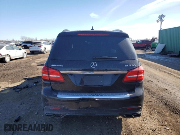 2017 Mercedes-Benz GLS with VIN 4JGDF7FE2HA760279, listed as a Copart auction lot 44255265 with 66,803 mi miles and Salvage Title. Bid and sale history available at carsss.com. Image 6.