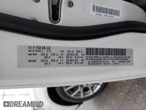2015 Dodge Journey R/T z VIN 3C4PDDEG7FT701176, wystawiony jako Copart lot #43265675 z przebiegiem 105 160 mil mil oraz Szkoda całkowita • Salvage title. Historia ofert i sprzedaży dostępna na DreamBid. Obrazek 13.