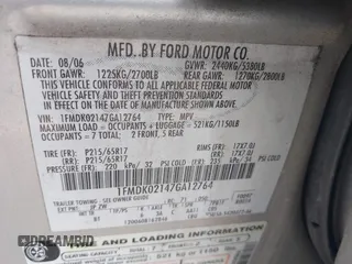 2007 Ford Freestyle SEL с VIN 1FMDK02147GA12764, выставлен на аукционе IAAI как лот 42687525 с пробегом 210 700 миль миль и . История ставок и продаж доступна на DreamBid. Изображение 9.