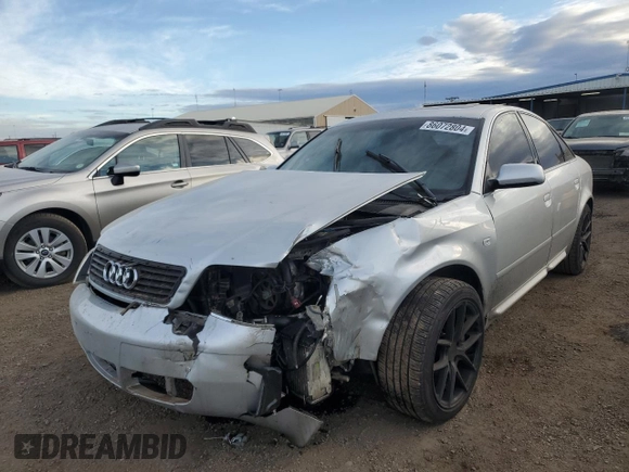 2001 Audi A6 with VIN WAUED54B11N150848, listed as a Copart auction lot 86072804 with 0 mi miles and Salvage Title. Bid and sale history available at carsss.com. Image 1.