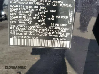 2024 Volkswagen Atlas SEL with VIN 1V2BR2CA9RC545090, listed as a Copart auction lot 61136825 with 18,248 mi miles and Non repairable. Bid and sale history available at DreamBid. Image 14.