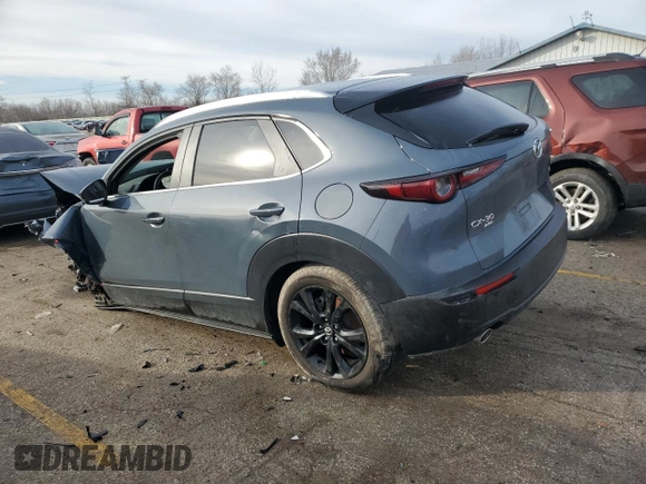 2023 Mazda CX-30 S Carbon Edition with VIN 3MVDMBCM8PM530335, listed as a Copart auction lot 43422075 with Not Provided miles and Salvage Title. Bid and sale history available at DreamBid. Image 2.