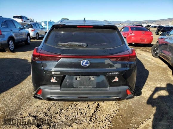 2021 Lexus UX with VIN JTHE9JBH0M2036963, listed as a Copart auction lot 82687744 with 24,857 mi miles and Salvage Title. Bid and sale history available at carsss.com. Image 6.