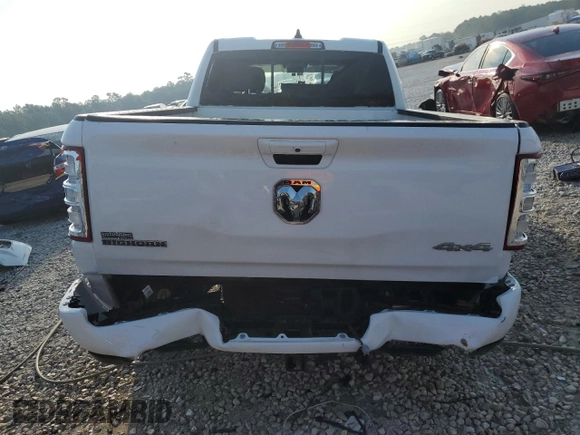 2023 Ram 1500 Big Horn with VIN 1C6SRFBTXPN554661, listed as a Copart auction lot 62557274 with 19,560 mi miles and Salvage Title. Bid and sale history available at carsss.com. Image 6.