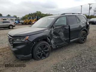 2025 Honda Pilot Black Edition with VIN 5FNYG1H92SB036901, listed as a Copart auction lot 75697454 with 5,994 mi miles and Salvage Title. Bid and sale history available at carsss.com. Image 1.
