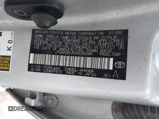 2010 Toyota Prius II with VIN JTDKN3DU5A0030685, listed as a IAAI auction lot 41506244 with 106,172 mi miles and . Bid and sale history available at DreamBid. Image 9.