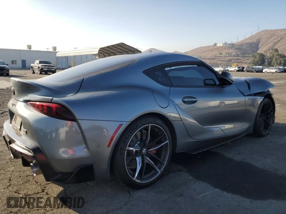 2021 Toyota GR Supra 3.0 with VIN WZ1DB0C04MW038391, listed as a Copart auction lot 83372814 with 0 mi miles and Salvage Title. Bid and sale history available at carsss.com. Image 3.