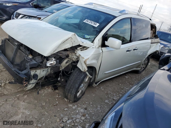 2008 Nissan Quest SE with VIN 5N1BV28U88N119650, listed as a Copart auction lot 84724794 with 0 mi miles and Salvage Title. Bid and sale history available at carsss.com. Image 1.