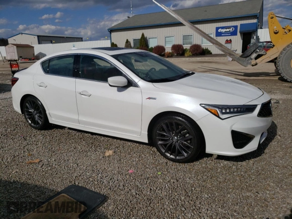 2022 Acura ILX w/Premium/A-Spec Package with VIN 19UDE2F80NA006332, listed as a Copart auction lot 50320165 with 24,053 mi miles and Salvage Title. Bid and sale history available at carsss.com. Image 4.