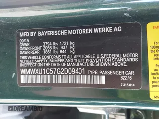 2016 MINI Hardtop 4 Door with VIN WMWXU1C57G2D09401, listed as a IAAI auction lot 42013695 with 43,437 mi miles and . Bid and sale history available at DreamBid. Image 9.